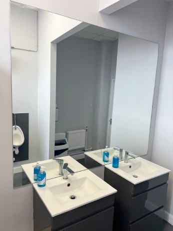 Washroom Twin Basin Vanity Unit Installation